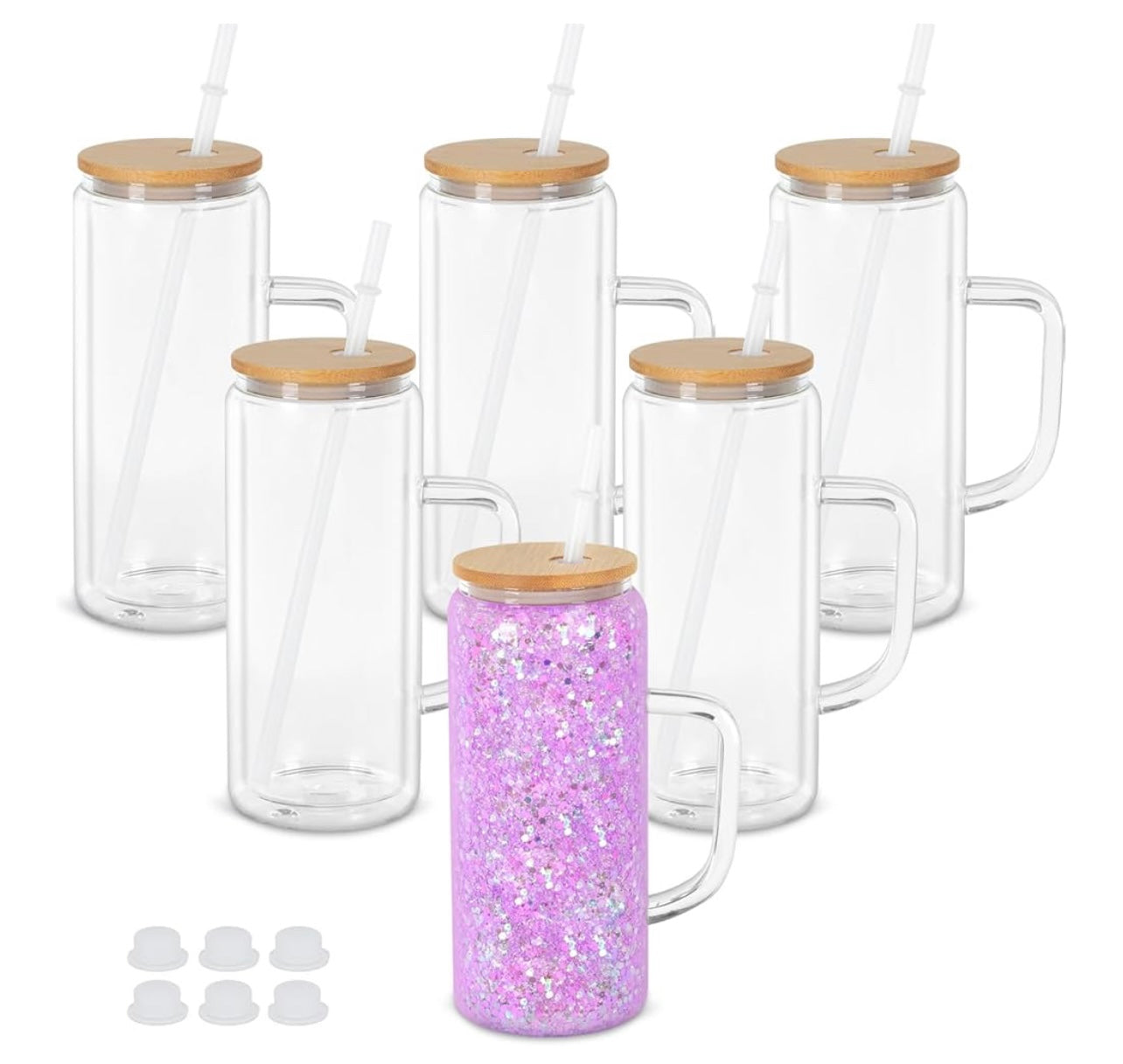 20oz glass with handle.