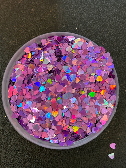 Purple Holo Hearts