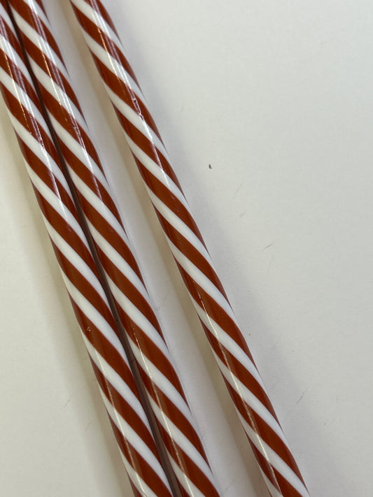 11in black stripped straw