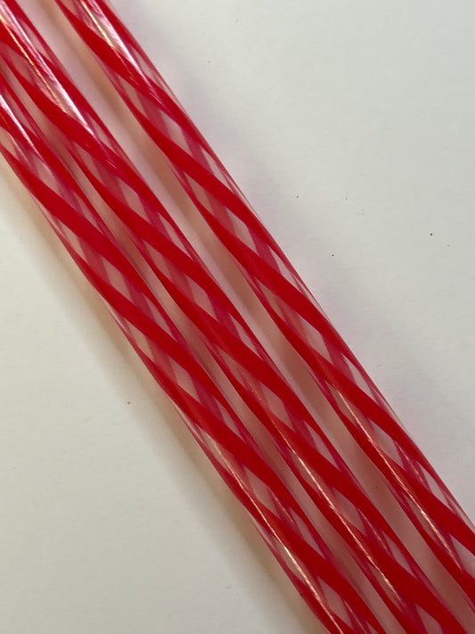 9 1/2in red striped straw