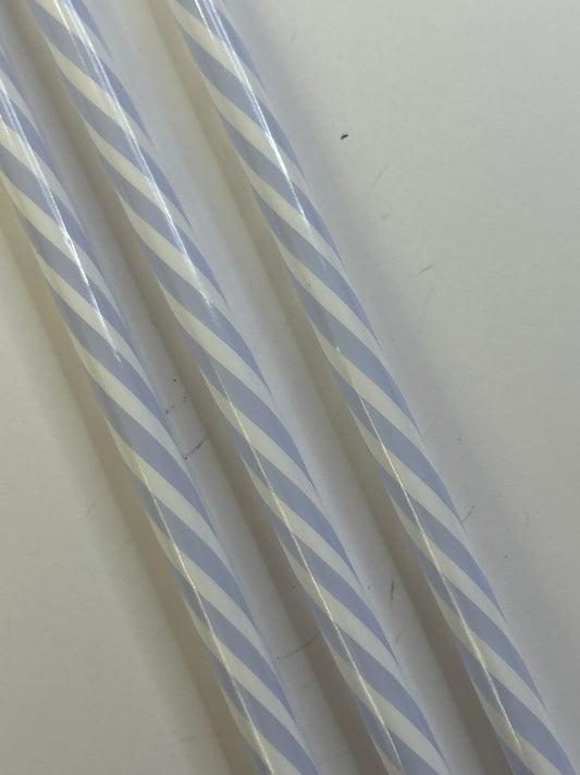 11in light blue stripped straw