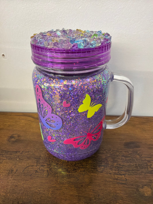 23 Purple glitter mason jar. No wrap