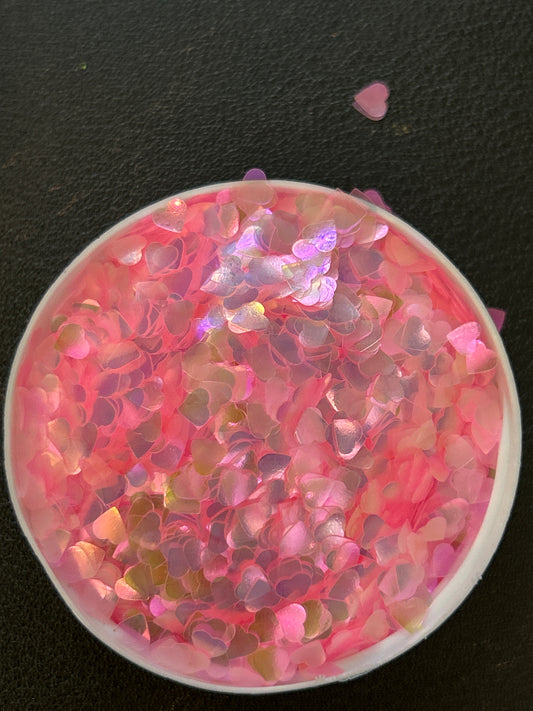 Translucent pink hearts