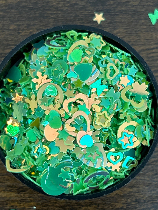 Green shaped  Glitter