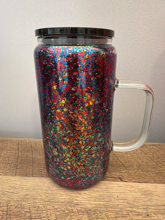 16oz glass glitter no wrap
