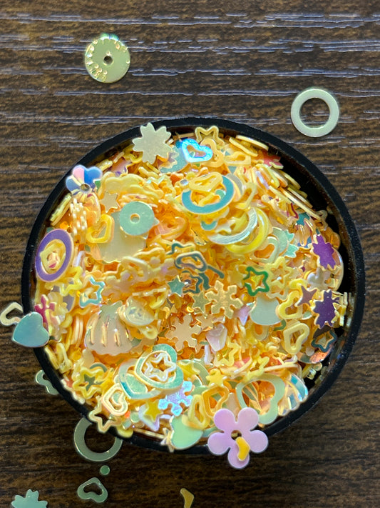 Yellow Shaped Glitter
