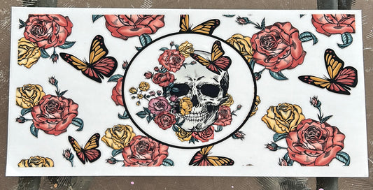 417 Skull flowers  wrap