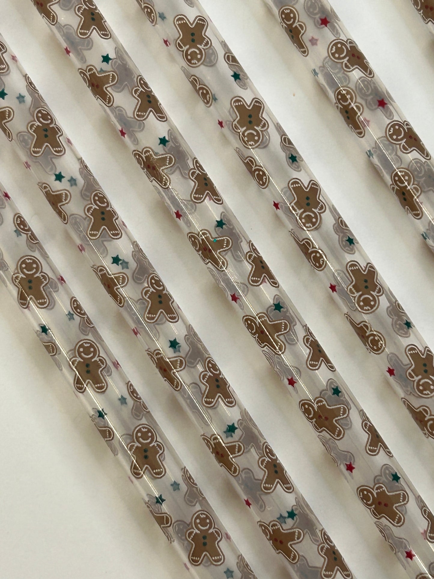 9in gingerbread man straw
