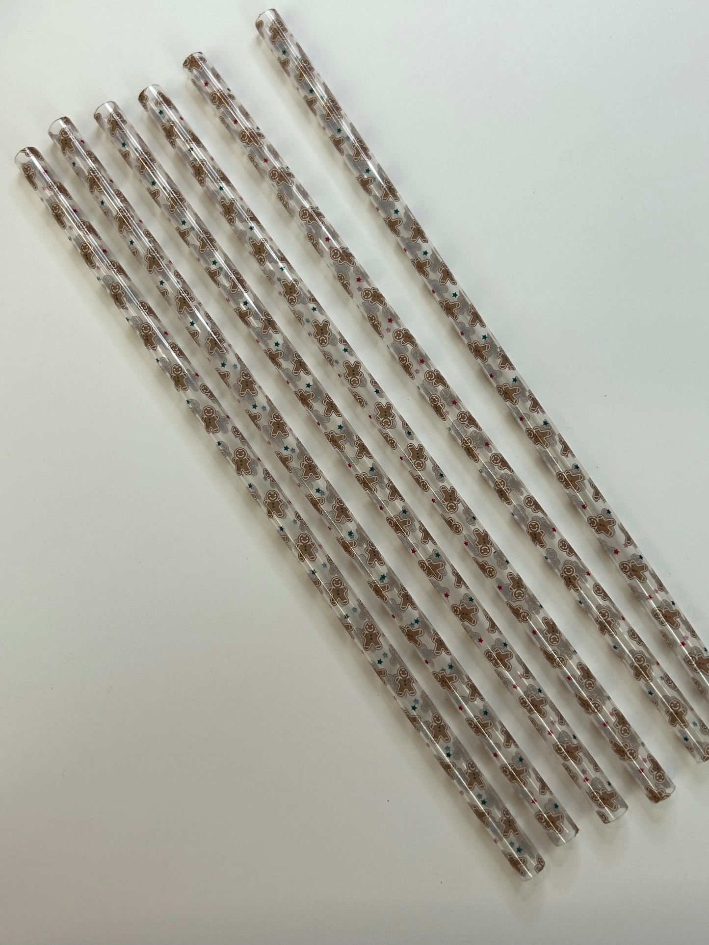 9in gingerbread man straw