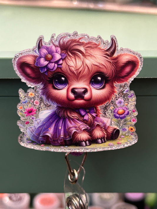 Purple Cow badge reel